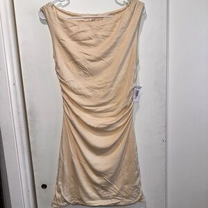 Elegant Cream Sleeveless Dress